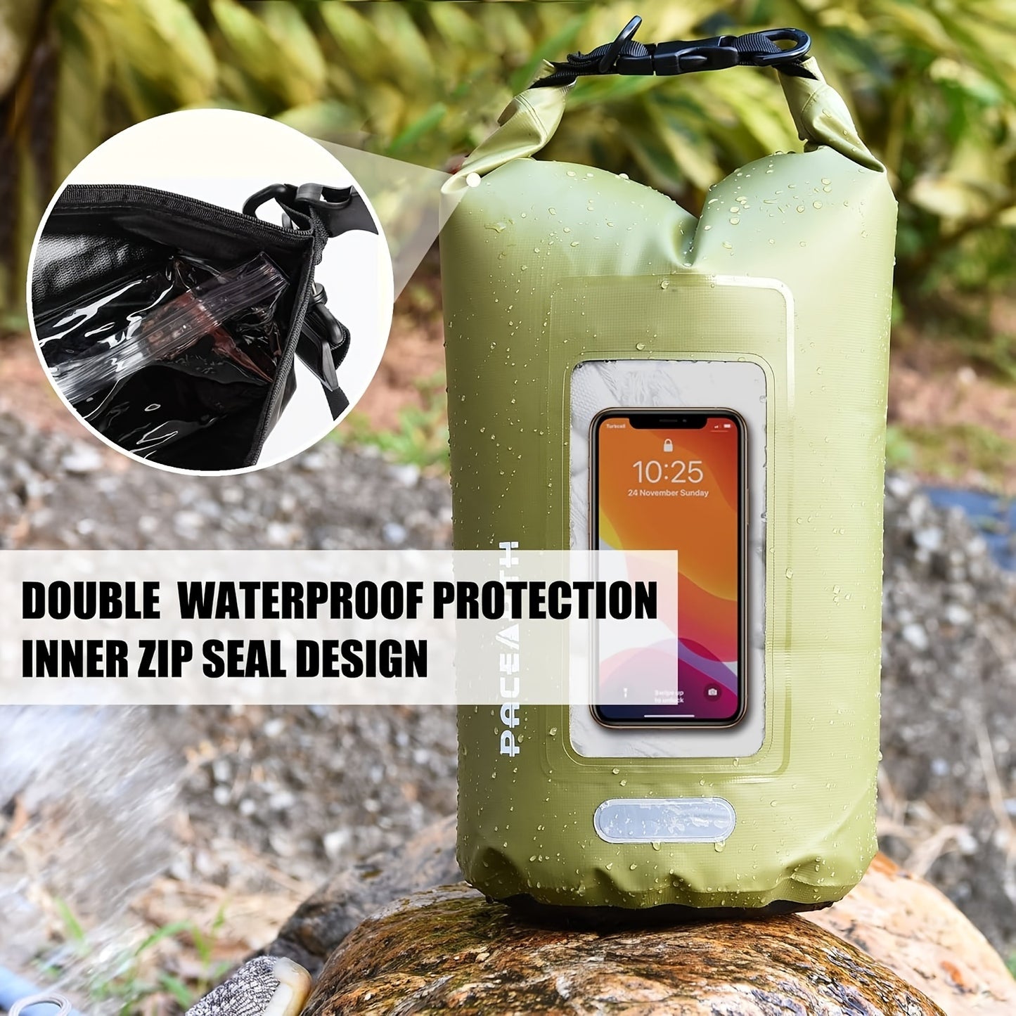 Waterproof Dry Bag 10L/20L/30L; Fishing Bag With Clear Phone Case; Roll Top Lightweight Floating Backpack Dry Sack; Keeps Gear Dry For Kayaking; Camping; Rafting; Boating; Excursion