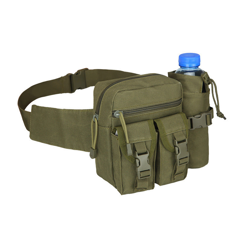 Tactical Waist Bag Denim Waistbag With Water Bottle Holder For Outdoor Traveling Camping Hunting Cycling