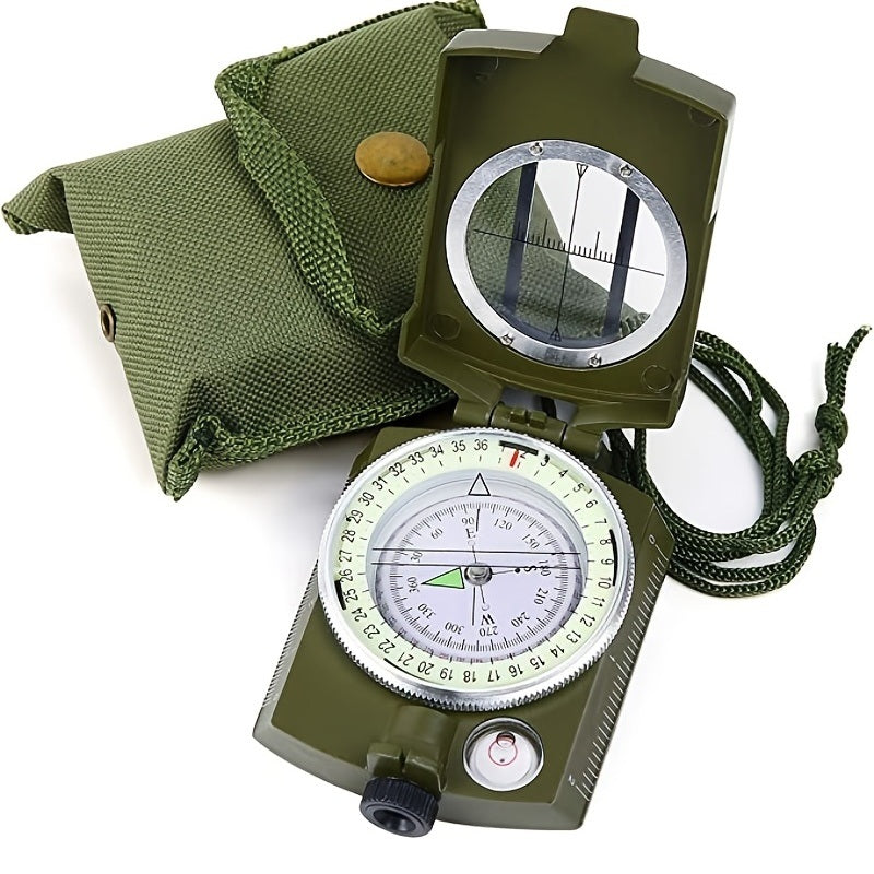 Military Lensatic Sighting Compass; Survival Tactical Backpacking Compact; Handheld Gear With Carry Bag; Waterproof Compass For Hiking Camping Hunting Outdoor For Boy Scout