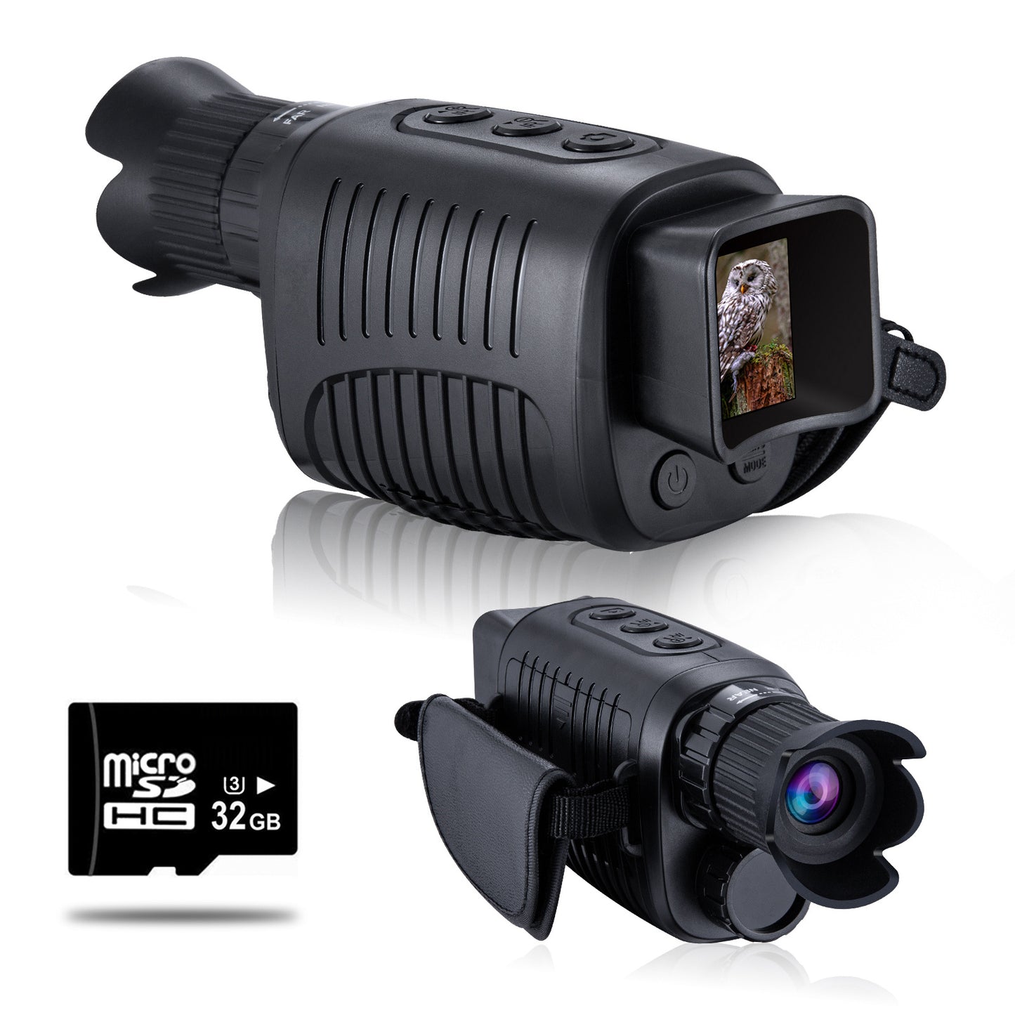 1080p Full HD Vabsce True Infrared Night Vision Monocular; Goggles For Seeing In Complete Darkness Long Distance For Hunting; Camping; Travel; Surveillance (32 GB Micro SD Card Included)