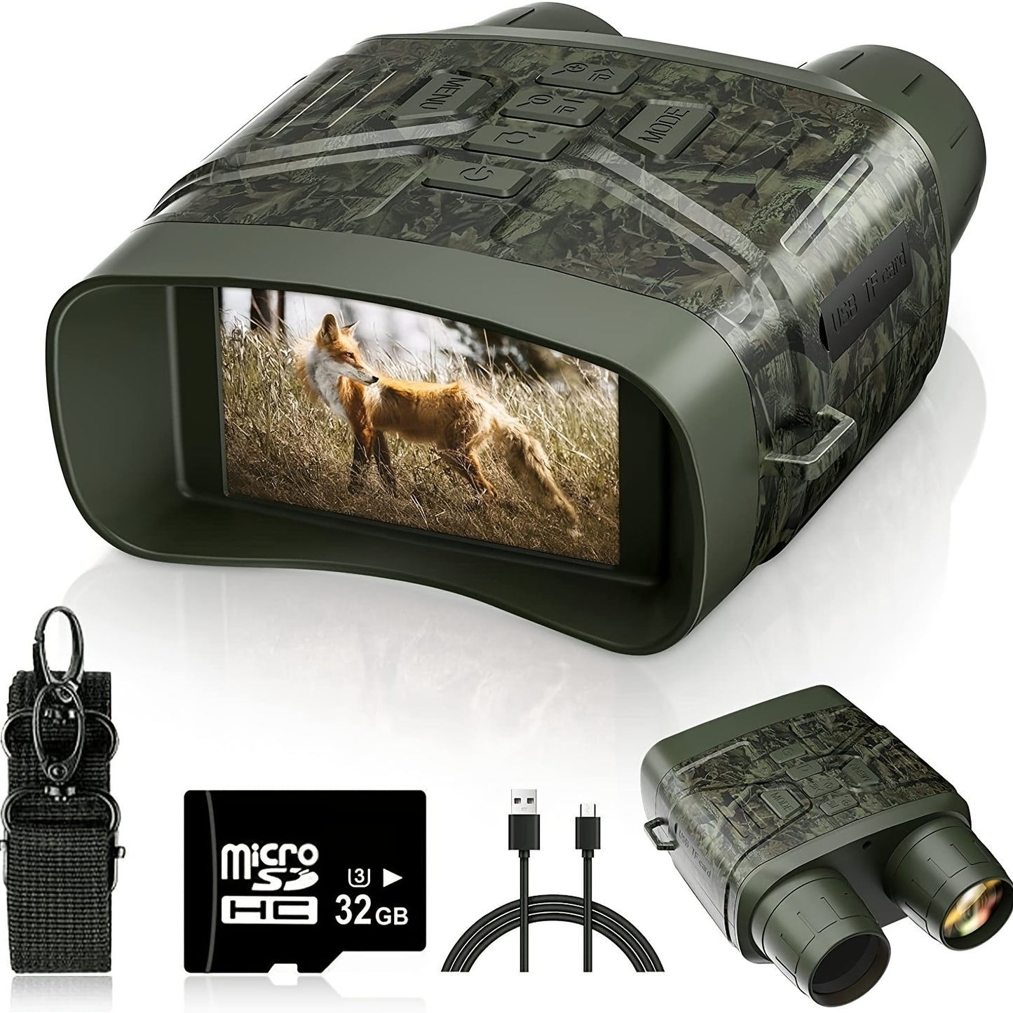 Night Vision Goggles - 4K Night Vision Binoculars For Adults; Camouflage 3'' Large Screen Binoculars Can Save Photo And Video With Rechargeable Lithium Battery